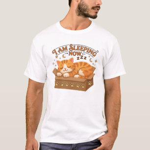 Schattige kat slaapt in doos Funny I Am Sleeping N T-shirt