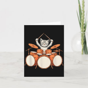 Schattige Kat Speelt Drums Grappige Drummer Kit Ca Kaart