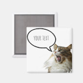 schattige kat +spraakbel magneet (Voorkant / Achterkant)