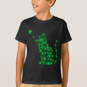 Schattige kat st. patricksdag klaver gelukskat moe t-shirt