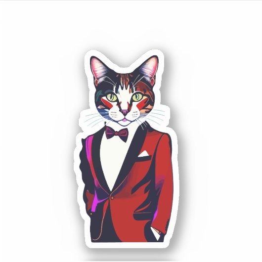 schattige kat sticker (Voorkant)
