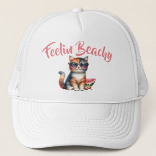 Schattige Kat Voelt zich Zomer op het Strand Trucker Pet
