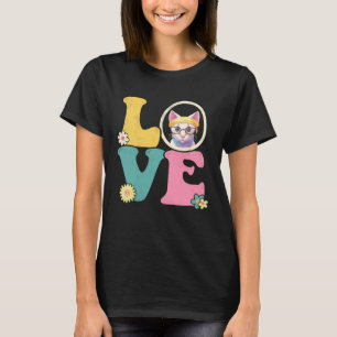 Schattige Kat Vredesteken Liefde 60s 70s Kostuum G T-shirt