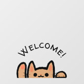 Schattige kat Waving Welkom Raamsticker (Vel)
