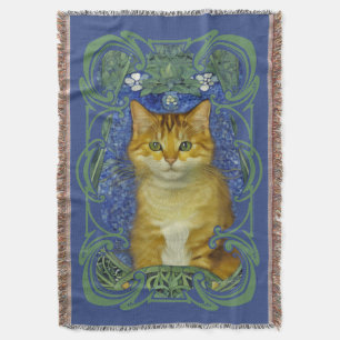 Schattige katje in  Art Nouveau stijl Deken