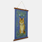 Schattige katje in  Art Nouveau stijl Hangend Wandkleed (Gebogen)