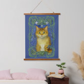 Schattige katje in  Art Nouveau stijl Hangend Wandkleed (Slaapkamer)