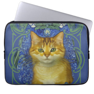 Schattige katje in Art Nouveau stijl Laptop Sleeve