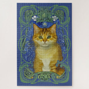 Schattige katje in Art Nouveau stijl Legpuzzel