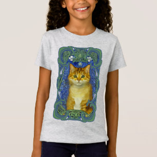 Schattige katje in  Art Nouveau stijl T-shirt