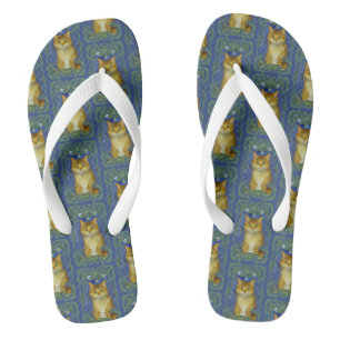 Schattige katje in Art Nouveau stijl Teenslippers