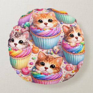 Schattige katjes en cupcake cupcakes, kussen regen