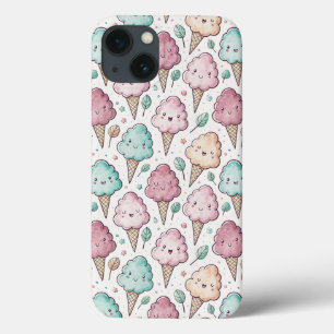 Schattige katoenen snoep patroonpastel iPhone 13 hoesje