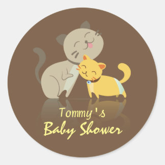 Schattige Katten Baby shower Ronde Sticker