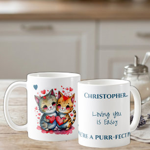 Schattige katten die van je houden gepersonaliseer koffiemok
