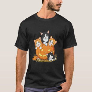 Schattige katten en enge pompoenen Halloween T-shirt