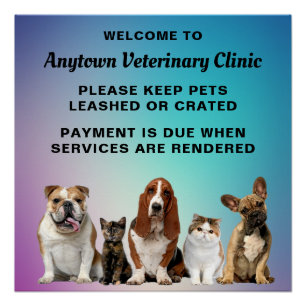 Schattige katten en honden welkom  perfect poster