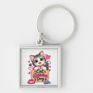 Schattige Katten Gotcha-dag Sleutelhanger