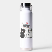schattige katten groep | Kattenliefhebbersontwerp Waterfles (Voorkant)