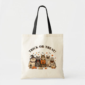 Schattige katten Halloween kostuum Trick or Treat Tote Bag