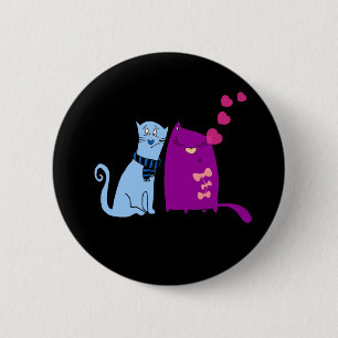 Schattige katten houden van design ronde button 5,7 cm