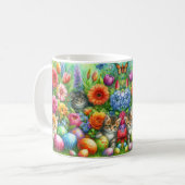 Schattige katten in bloementuin Pasen Koffiemok (Voorkant links)