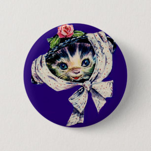 schattige katten in een kattenkatje ronde button 5,7 cm