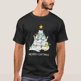 Schattige Katten Kerstmis Ree Prettig Kattenmis Ka T-shirt