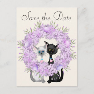 Schattige Katten Pasen Save the Date Trouwbericht Kaart