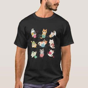 Schattige katten spelen met garen, grappig kat ont t-shirt
