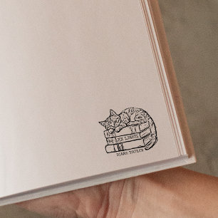 Schattige kattenboek rubberstempel