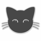 Schattige kattengezicht Custom-Cut Vinyl Stickers (Voorkant)