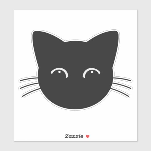 Schattige kattengezicht Custom-Cut Vinyl Stickers (Vel)