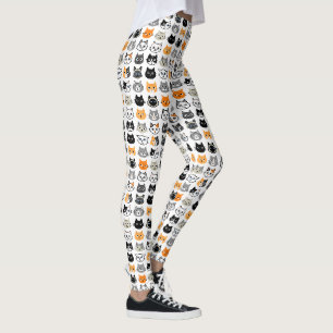 Schattige kattengezichtspatroon De Leggings van