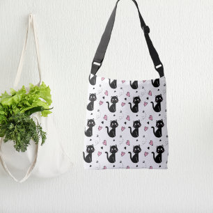 Schattige kattenhart valentijns crossbody tas