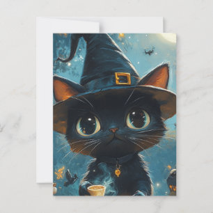 Schattige kattenheks briefkaart