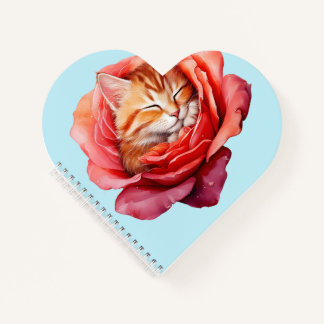 Schattige kattenjournaal - hartvormig spiraalvormi notitieboek