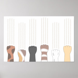 Schattige kattenklauwen die krassen achterlaten. poster