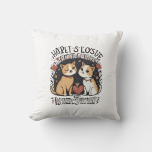 Schattige Kattenkoppel Kussen Romantisch Kat Home