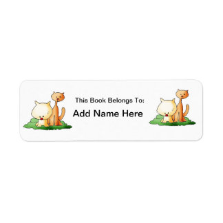 Schattige kattenlabel etiket