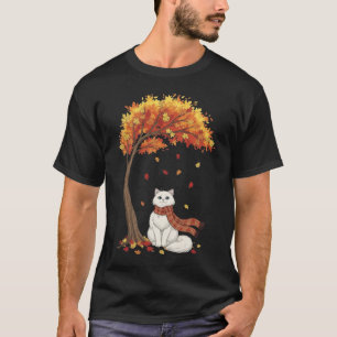 Schattige Kattenliefhebber Perzische Kat Herfst Na T-shirt