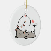 schattige kattenmochi keramisch ornament (Rechts)