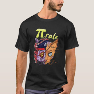 Schattige Kattenpiraat Pi Wiskunde Vakantie Wiskun T-shirt