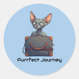 Schattige Kattenreiziger – Cadeau voor Kattenliefh Ronde Sticker