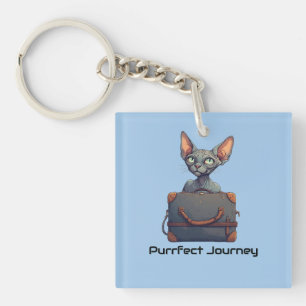 Schattige Kattenreiziger – Cadeau voor Kattenliefh Sleutelhanger