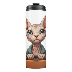 Schattige Kattenreiziger – Cadeau voor Kattenliefh Thermosbeker