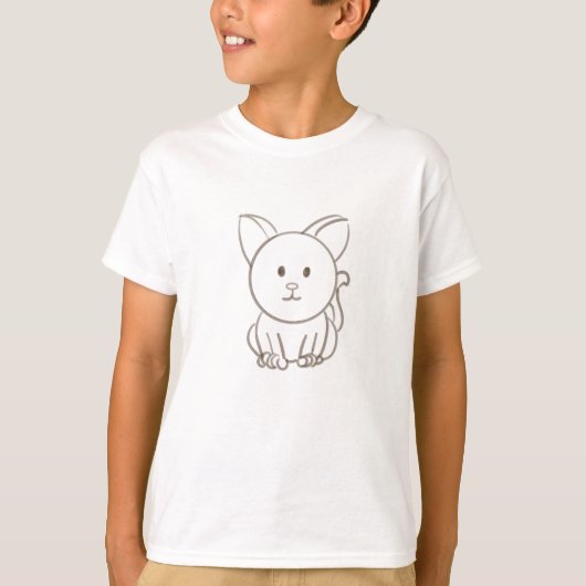 Schattige kattenschets t-shirt (Voorkant)
