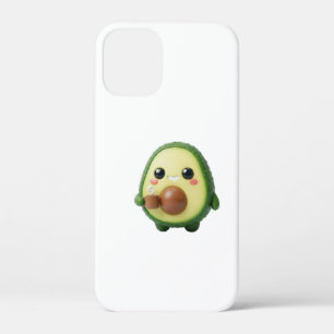 Schattige Kawaii 3D Avocadosticker iPhone 12 Mini Hoesje