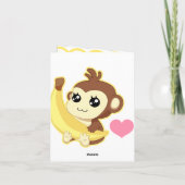 Schattige Kawaii aap die een banaan vasthoudt verj Bedankkaart (Achterkant)
