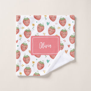 Schattige Kawaii Aardbeien Washandje